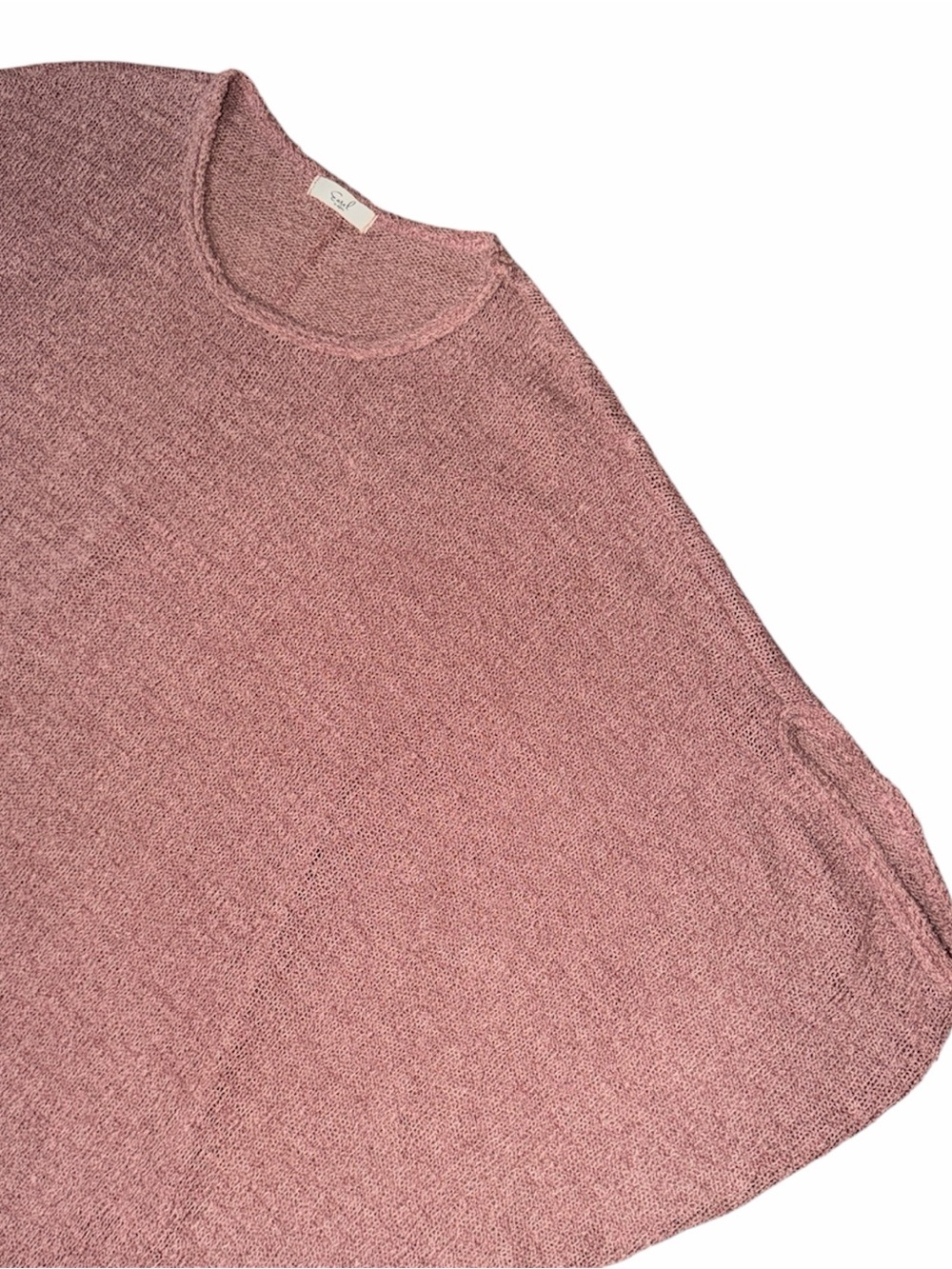 EASEL Super Soft and Cozy Dusty Rose Knit Poncho
